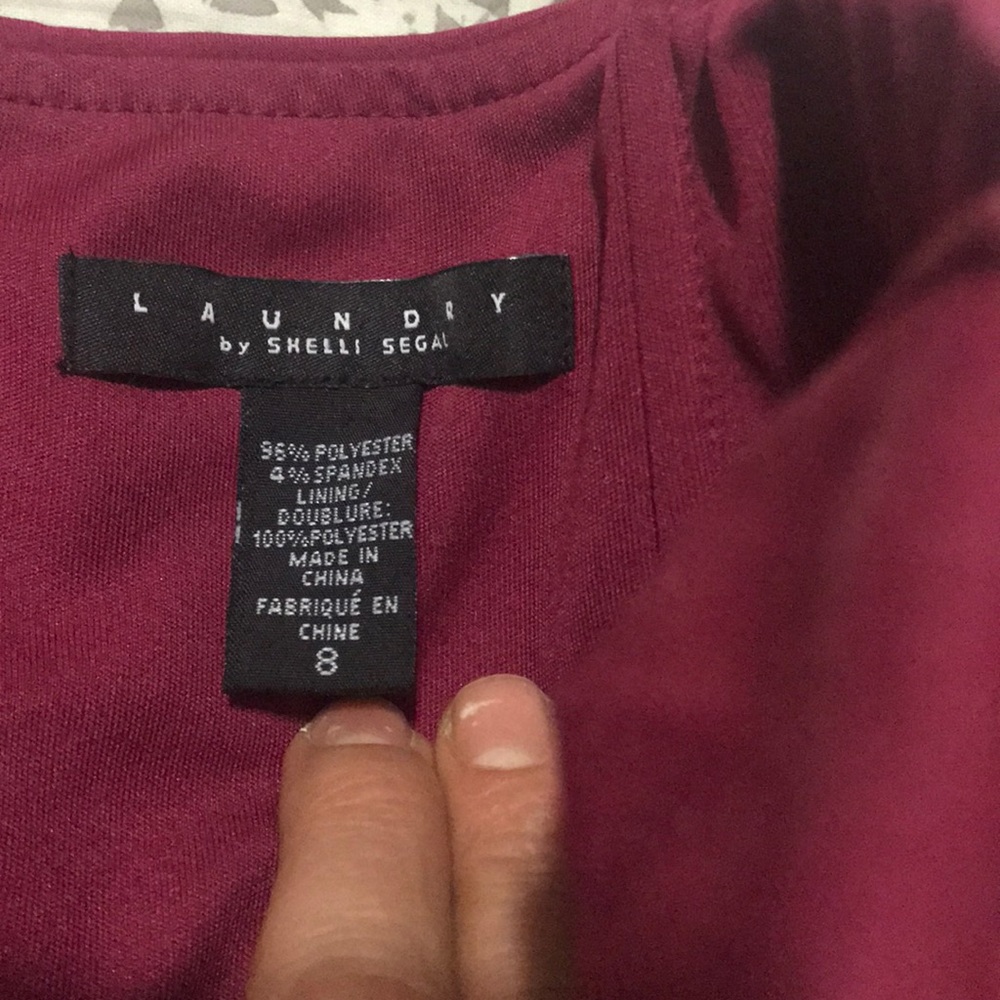 Raspberry Strapless Laundry Dress - image 3